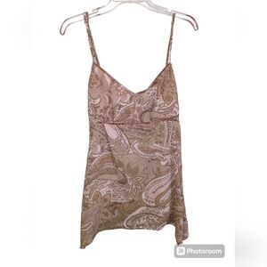 Announcements Maternity Wear Paisley Cami Tank Blouse With Tie Back Size Large